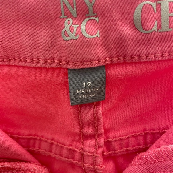 NY&Co Pink Crop Legging, Sz 12 - Picture 10 of 16